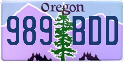 OR license plate 989BDD