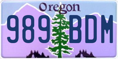 OR license plate 989BDM