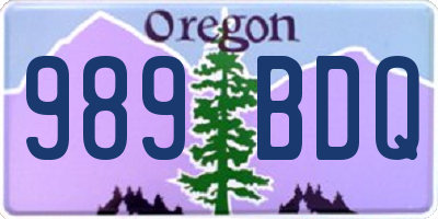 OR license plate 989BDQ