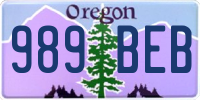 OR license plate 989BEB