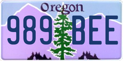 OR license plate 989BEE