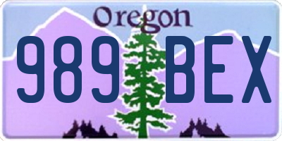 OR license plate 989BEX