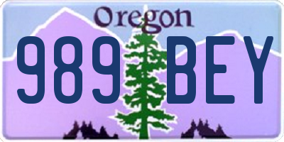 OR license plate 989BEY