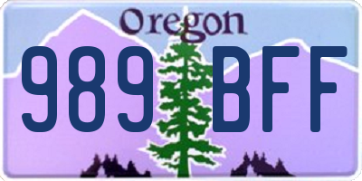 OR license plate 989BFF
