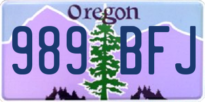 OR license plate 989BFJ