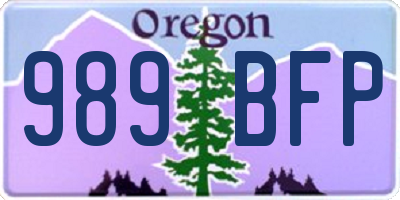 OR license plate 989BFP