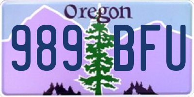 OR license plate 989BFU