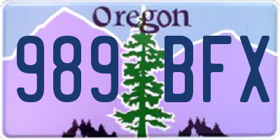 OR license plate 989BFX
