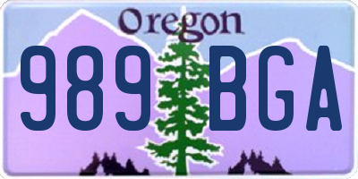 OR license plate 989BGA