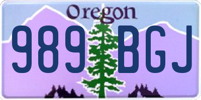 OR license plate 989BGJ