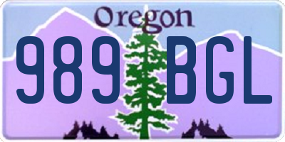 OR license plate 989BGL