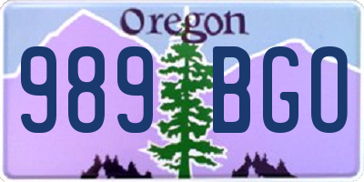 OR license plate 989BGO