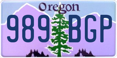OR license plate 989BGP