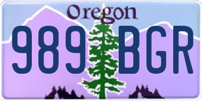 OR license plate 989BGR