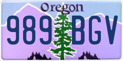OR license plate 989BGV