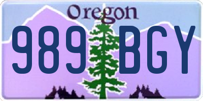 OR license plate 989BGY