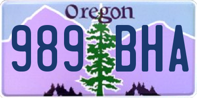 OR license plate 989BHA
