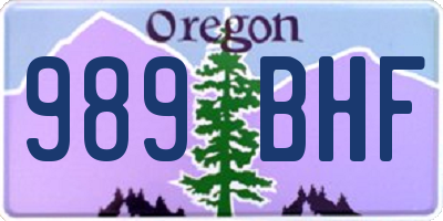 OR license plate 989BHF