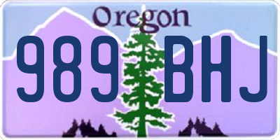 OR license plate 989BHJ