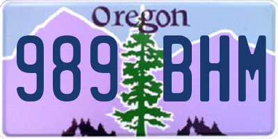 OR license plate 989BHM