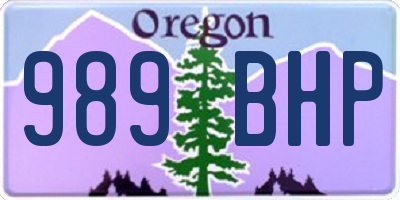 OR license plate 989BHP