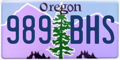 OR license plate 989BHS