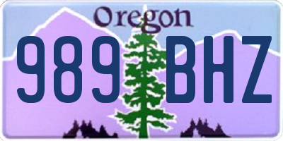 OR license plate 989BHZ