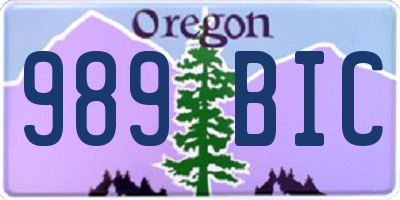 OR license plate 989BIC