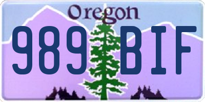 OR license plate 989BIF
