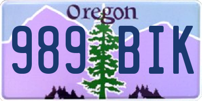 OR license plate 989BIK