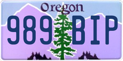 OR license plate 989BIP