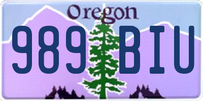 OR license plate 989BIU