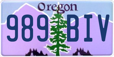 OR license plate 989BIV