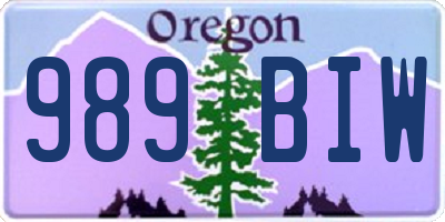 OR license plate 989BIW