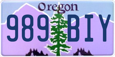 OR license plate 989BIY