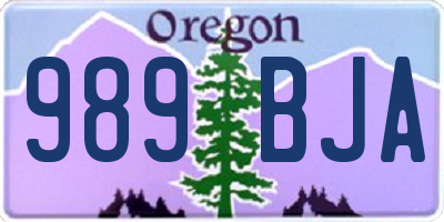 OR license plate 989BJA