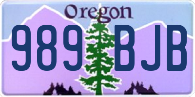 OR license plate 989BJB