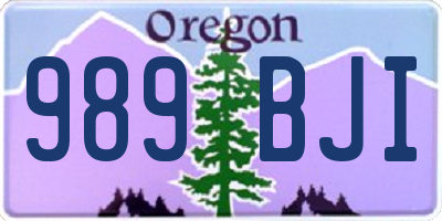 OR license plate 989BJI