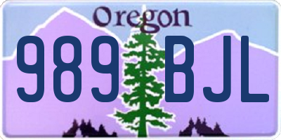 OR license plate 989BJL