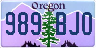 OR license plate 989BJO