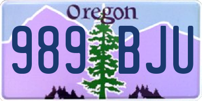 OR license plate 989BJU