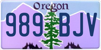 OR license plate 989BJV