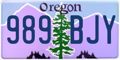 OR license plate 989BJY
