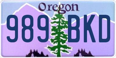 OR license plate 989BKD