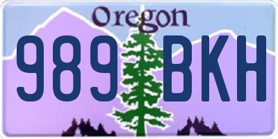 OR license plate 989BKH