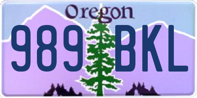 OR license plate 989BKL