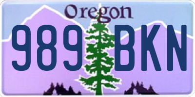 OR license plate 989BKN