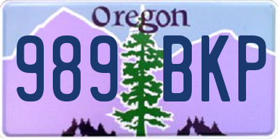 OR license plate 989BKP