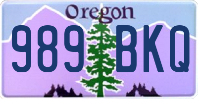 OR license plate 989BKQ