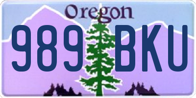 OR license plate 989BKU